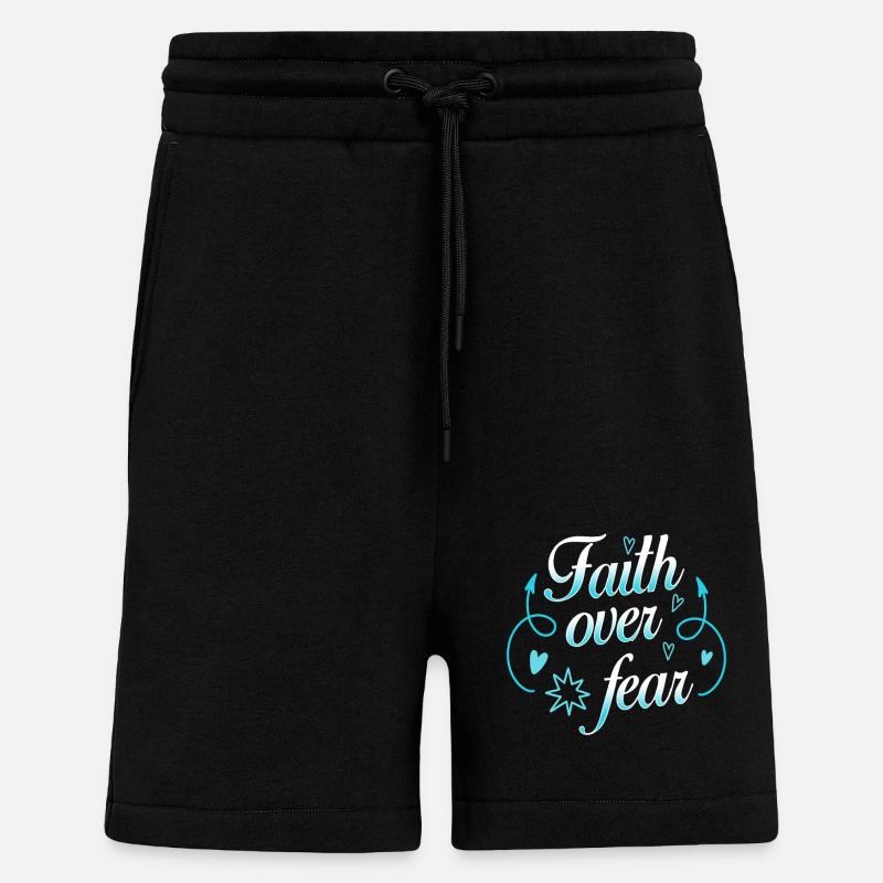 La foi sur la peur - Short bio décontracté fabriqué en UE - SOLID BLACK
