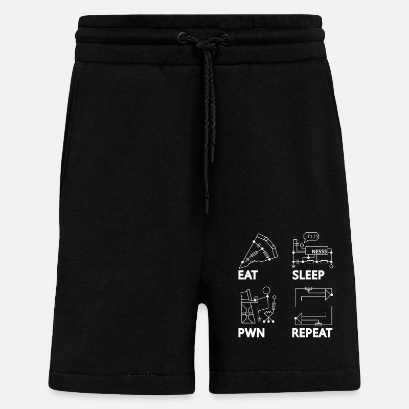 CC Congrès Hacker r C3 37C3 eat sleep pwn repeat - Short bio décontracté fabriqué en UE - SOLID BLACK