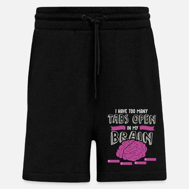 adhd, adhd Brain tabs open, Attention, - Shorts - made by SPREAD - SOLID BLACK