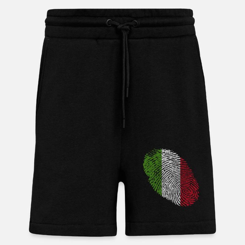 Empreinte digitale de l'Italie - Short bio décontracté fabriqué en UE - SOLID BLACK