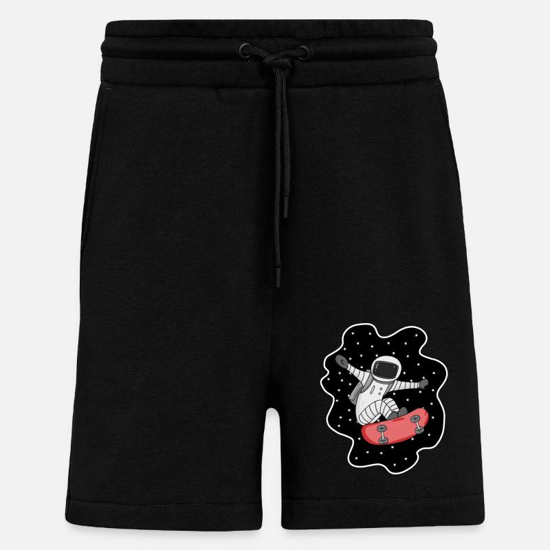 Skateboarder spatial astronaute - Short bio décontracté fabriqué en UE - SOLID BLACK
