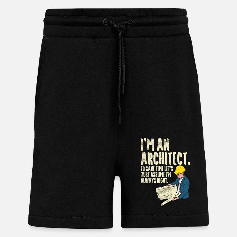 Architecte architecture cadeau - Short bio décontracté fabriqué en UE - SOLID BLACK