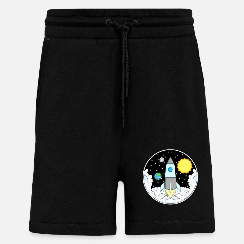 Rocket space - Shorts - made by SPREAD - SOLID BLACK