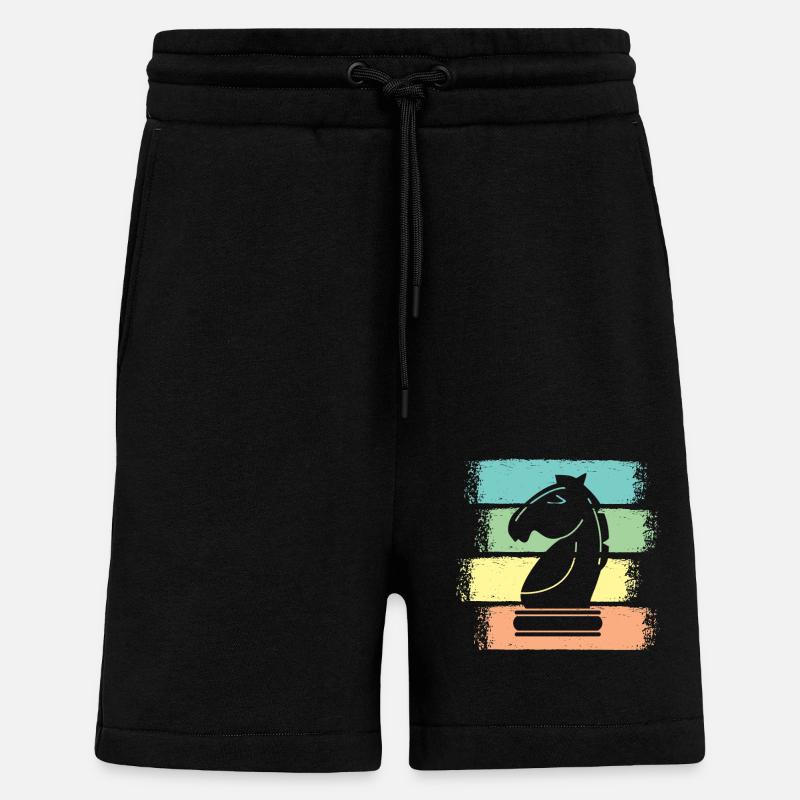 Schach Pferd Schachfiguren Retro - Shorts - made by SPREAD - SOLID BLACK