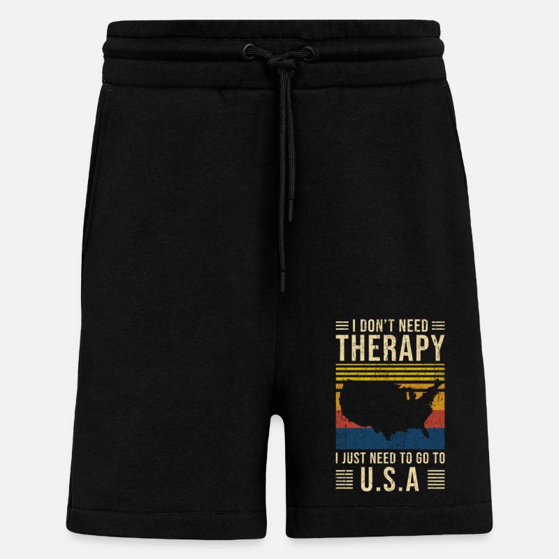 Usa amérique vacances Émigration - Short bio décontracté fabriqué en UE - SOLID BLACK