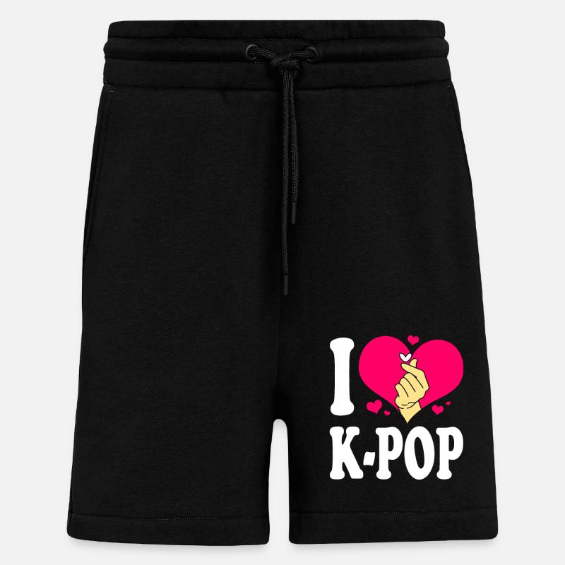 K-Pop - Short bio décontracté fabriqué en UE - SOLID BLACK