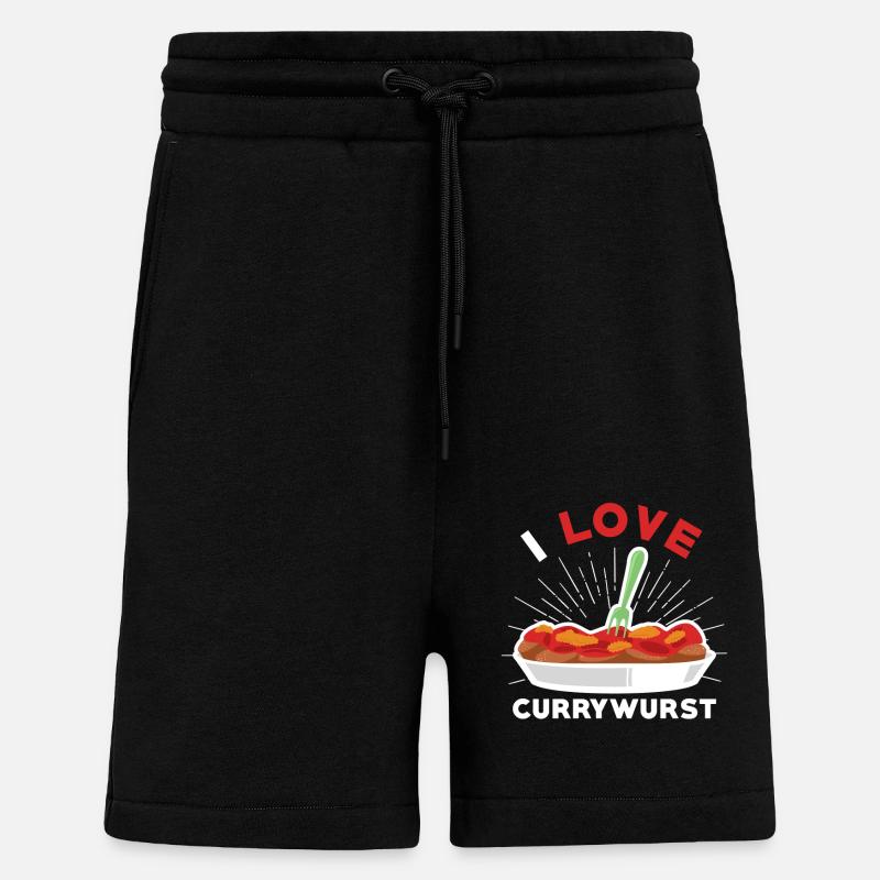 Currywurst I love currywurst - Shorts - made by SPREAD - SOLID BLACK