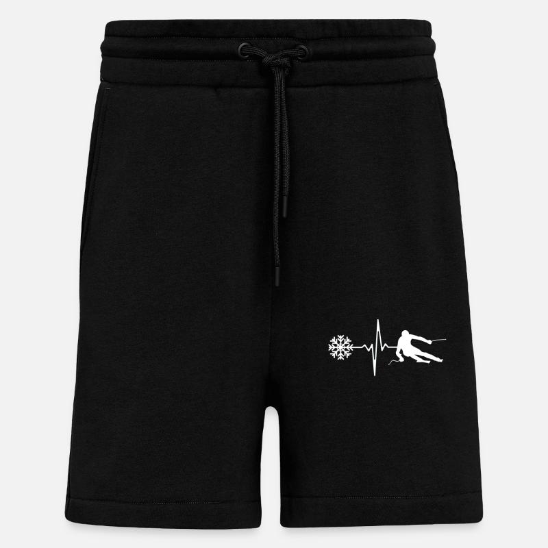 Ski Rouler rythme cardiaque - Short bio décontracté fabriqué en UE - SOLID BLACK