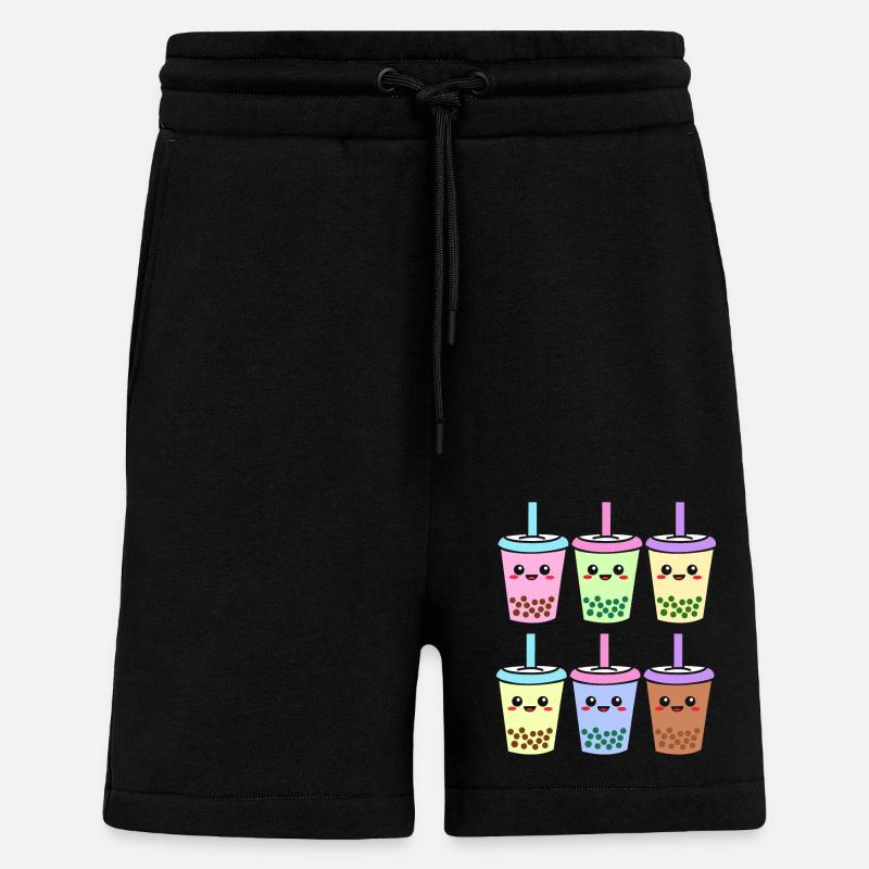 Bubble Thé de Boba Thé - Short bio décontracté fabriqué en UE - SOLID BLACK