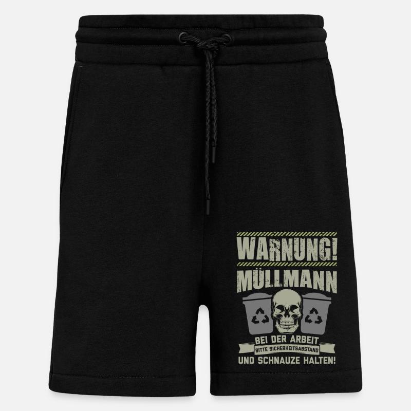 Müllmann Müllabfuhr Müllwerker Mülllader Geschenk - Shorts - made by SPREAD - SOLID BLACK