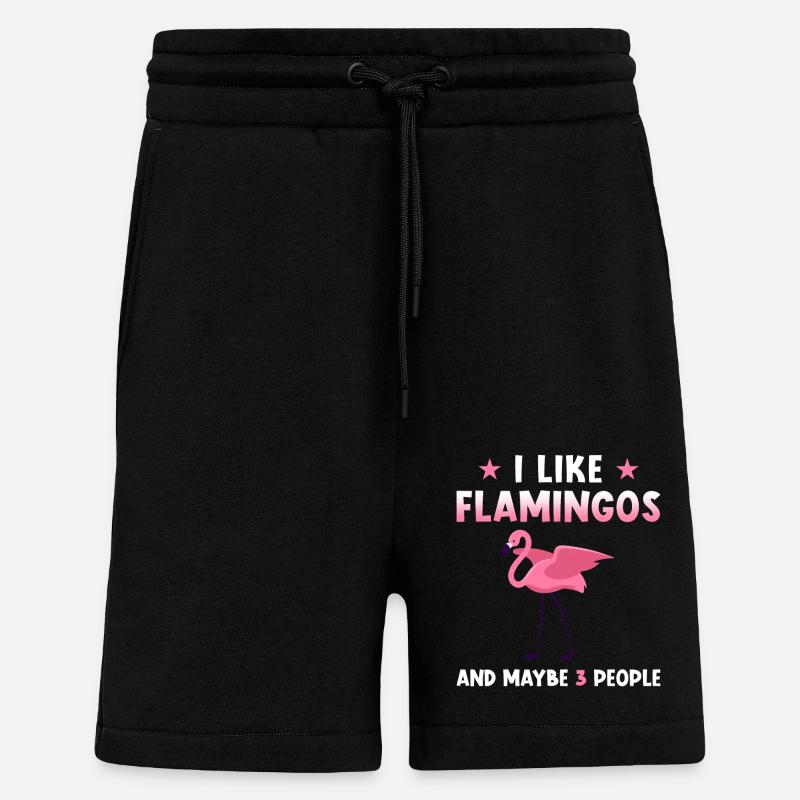 Flamingo saying funny - Shorts - made by SPREAD - SOLID BLACK