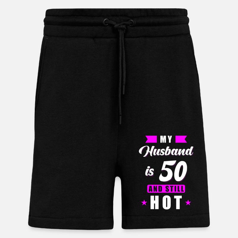 Mari 50 anniversaire cadeau - Short bio décontracté fabriqué en UE - SOLID BLACK