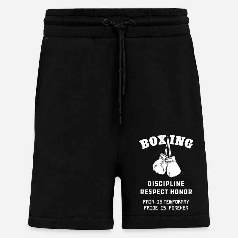 Boxe, boxeur - Short bio décontracté fabriqué en UE - SOLID BLACK