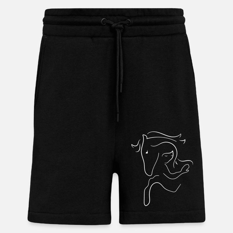 Cheval et Cavalier - Short bio décontracté fabriqué en UE - SOLID BLACK