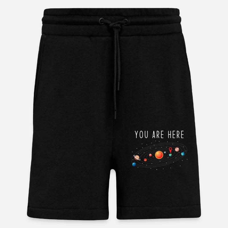 Système solaire - Short bio décontracté fabriqué en UE - SOLID BLACK