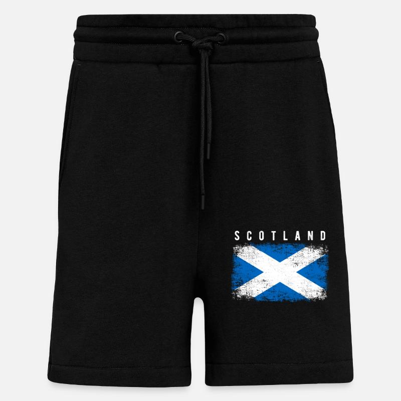 Drapeau de l’Écosse - Short bio décontracté fabriqué en UE - SOLID BLACK