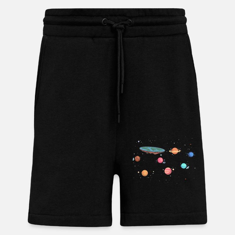 Flat Earth Society - Shorts - made by SPREAD - SOLID BLACK