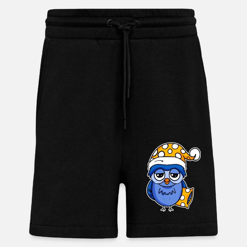 Early riser owl sleeping - Shorts - made by SPREAD - SOLID BLACK