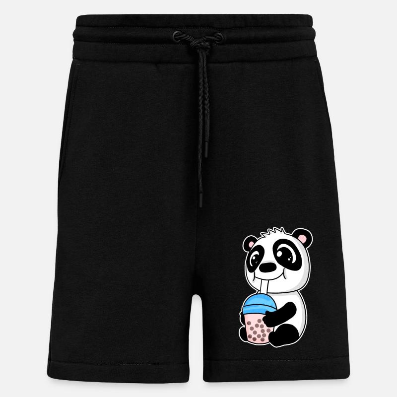 Bubble Tea Panda - Shorts - made by SPREAD - SOLID BLACK
