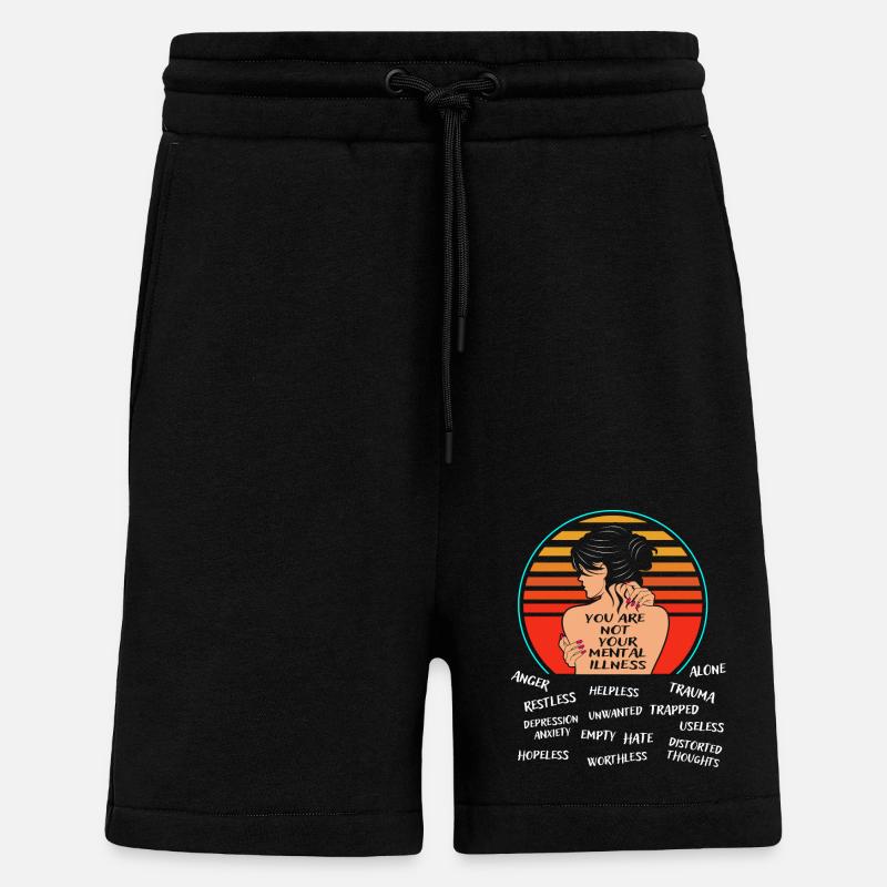 Dépression - Short bio décontracté fabriqué en UE - SOLID BLACK