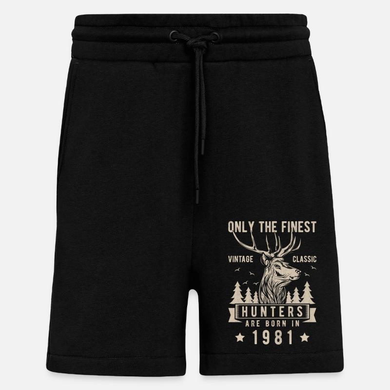 Jäger Cadeau Millésime 1981 - Short bio décontracté fabriqué en UE - SOLID BLACK