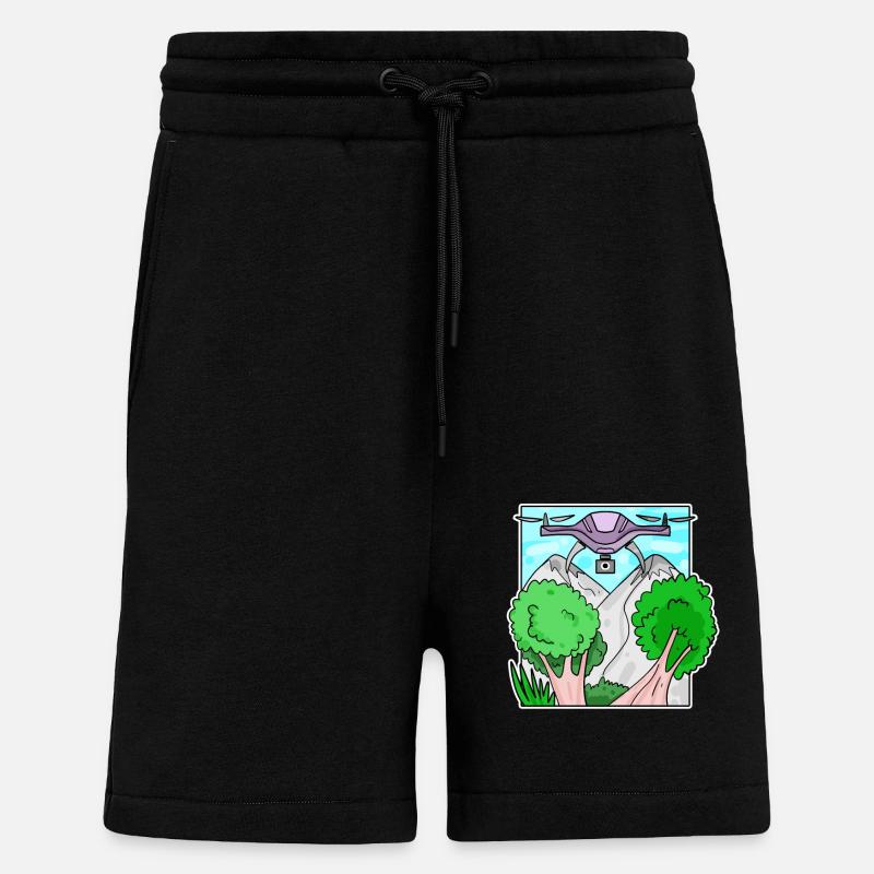 Drone - Short bio décontracté fabriqué en UE - SOLID BLACK