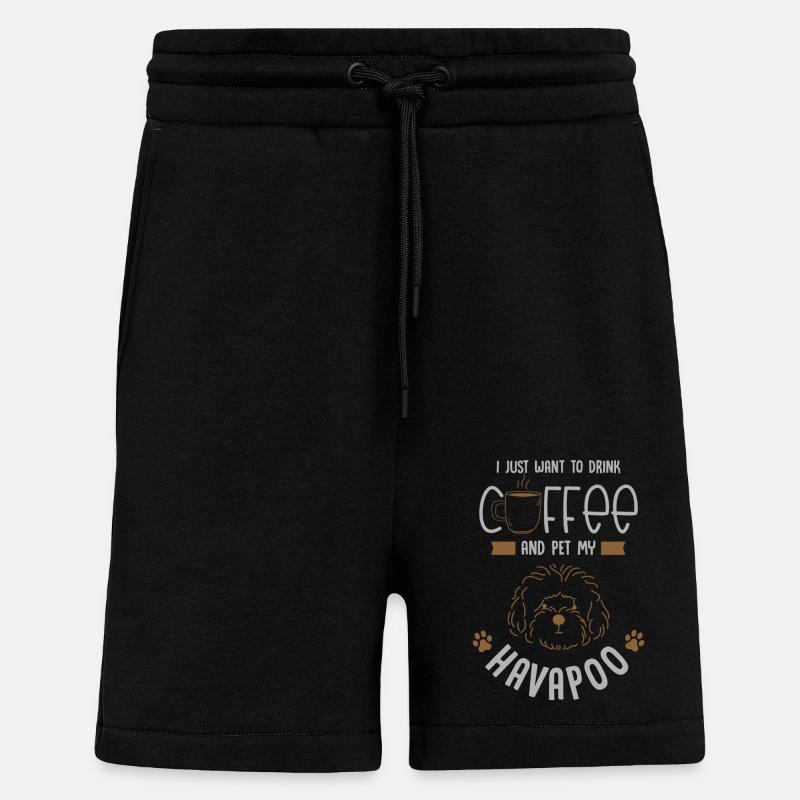 havapoo, havapoo Havaneser, caniche, - Short bio décontracté fabriqué en UE - SOLID BLACK