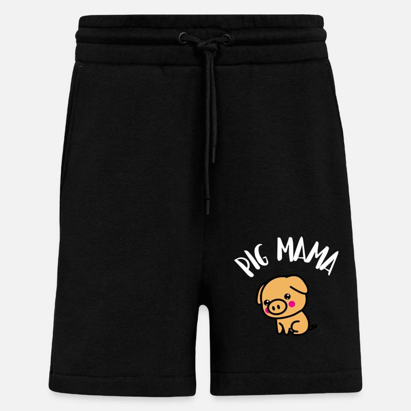 Maman Cochon - Short bio décontracté fabriqué en UE - SOLID BLACK