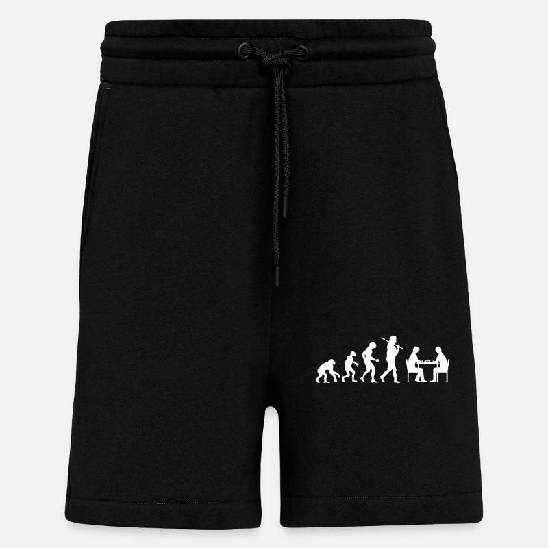 Evolution Chess - Shorts - made by SPREAD - SOLID BLACK