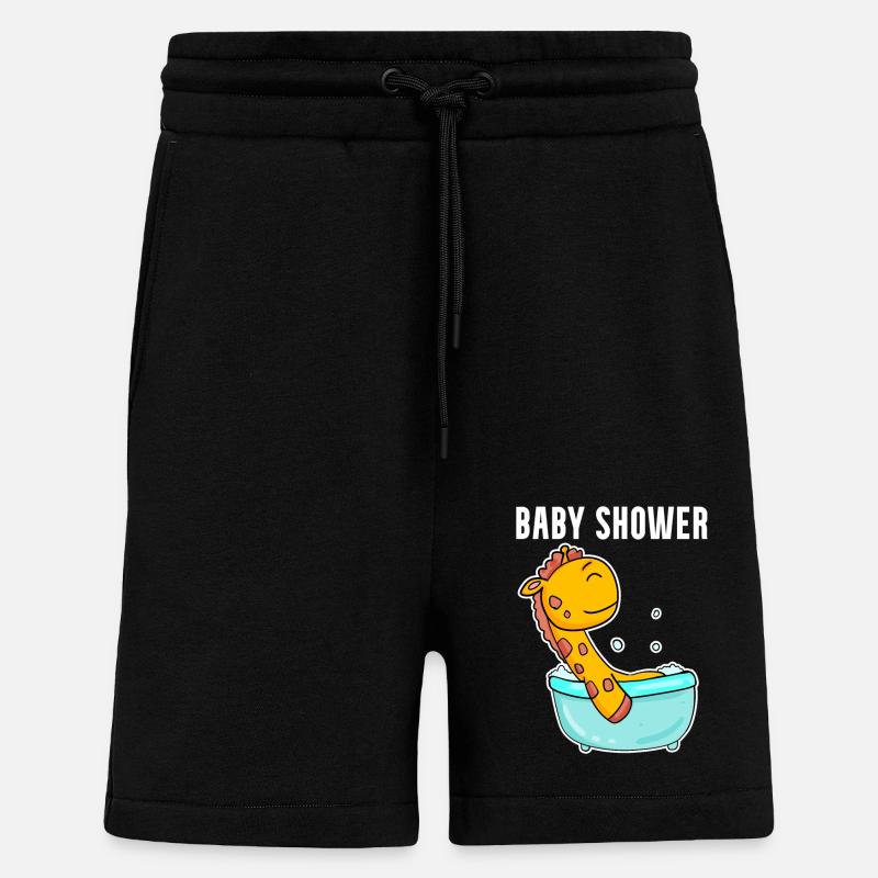 Baby Shower Baignoire Giraffe - Short bio décontracté fabriqué en UE - SOLID BLACK