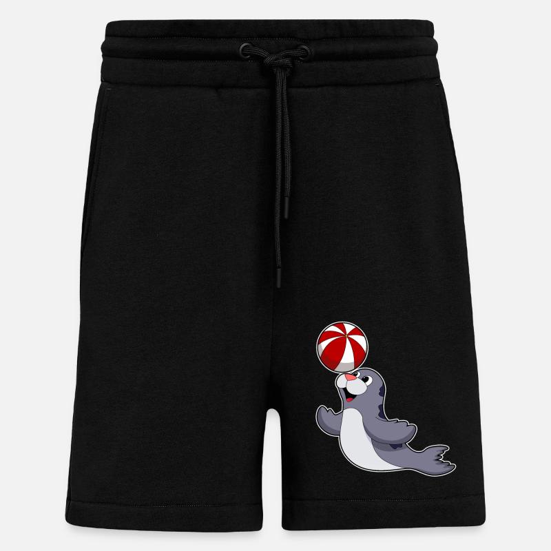 Phoque avec water-polo - Short bio décontracté fabriqué en UE - SOLID BLACK