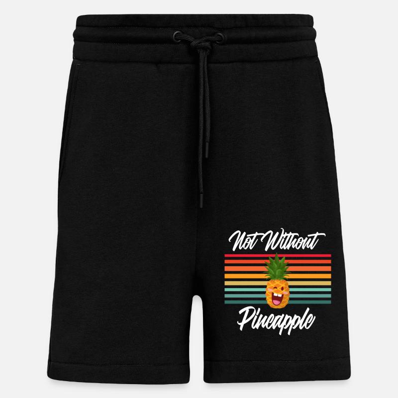 Not Without Pineapple - Short bio décontracté fabriqué en UE - SOLID BLACK