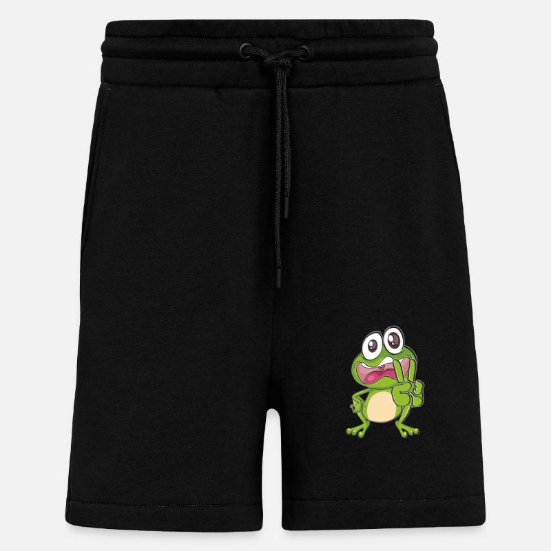 Frog funny - Shorts - made by SPREAD - SOLID BLACK