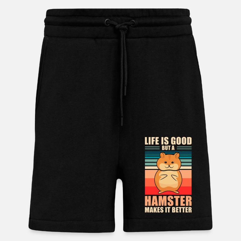 Hamster - Short bio décontracté fabriqué en UE - SOLID BLACK