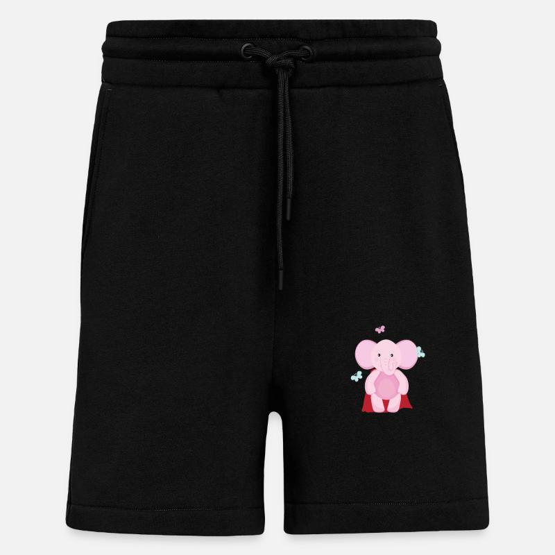 Éléphant Superhéros - Short bio décontracté fabriqué en UE - SOLID BLACK
