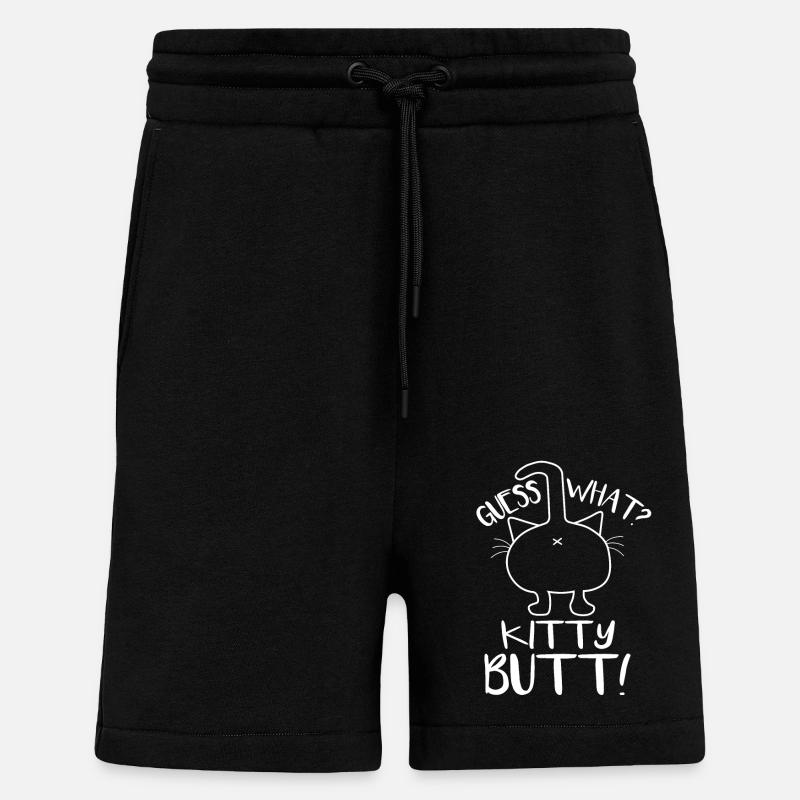 Guess what kitty butt - Shorts - made by SPREAD - SOLID BLACK