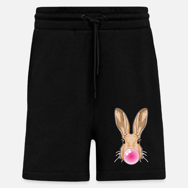 Rabbit with chewing gum - Shorts - made by SPREAD - SOLID BLACK