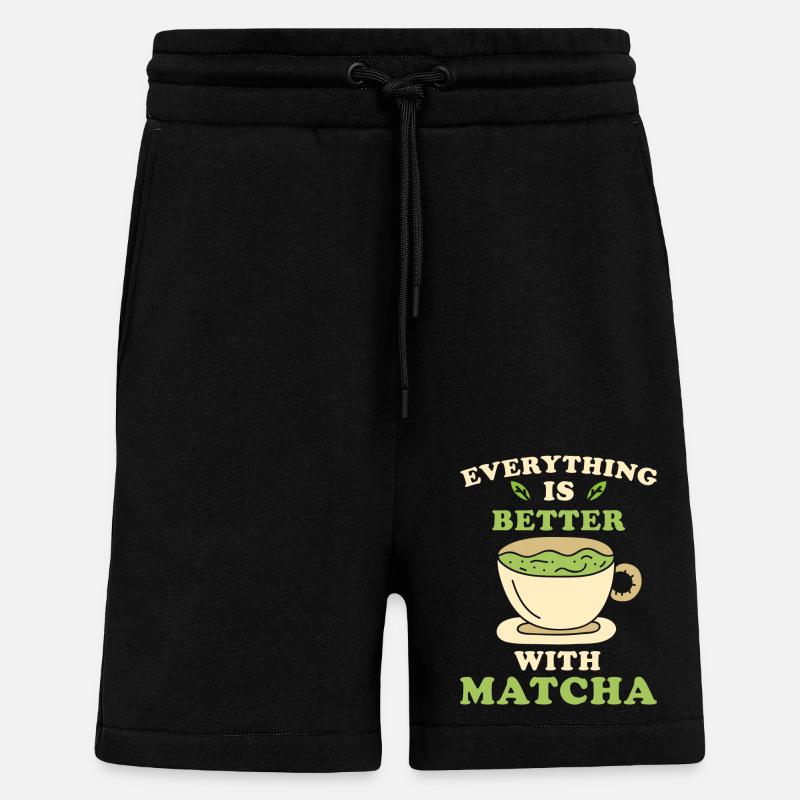 Matcha Tee - Shorts - made by SPREAD - SOLID BLACK