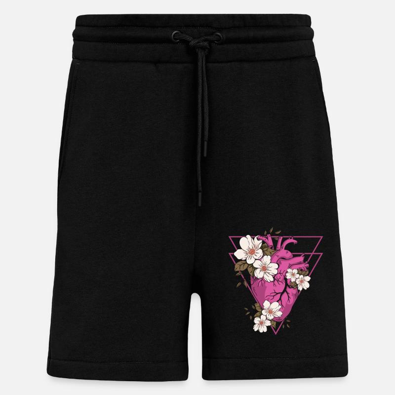 Gothic Blumen - Shorts - made by SPREAD - SOLID BLACK