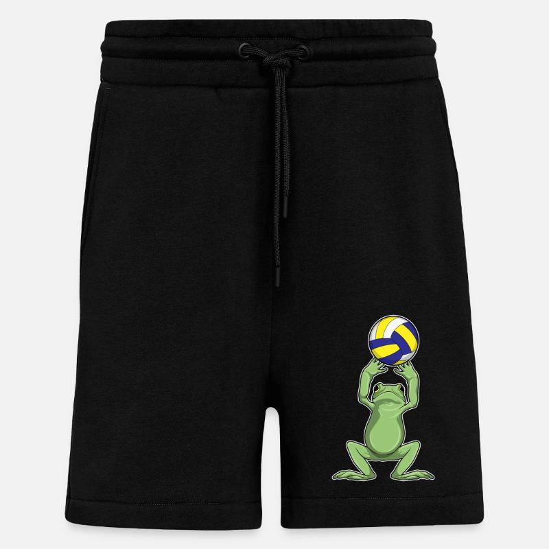 Frosch mit Volleyball - Shorts - made by SPREAD - SOLID BLACK