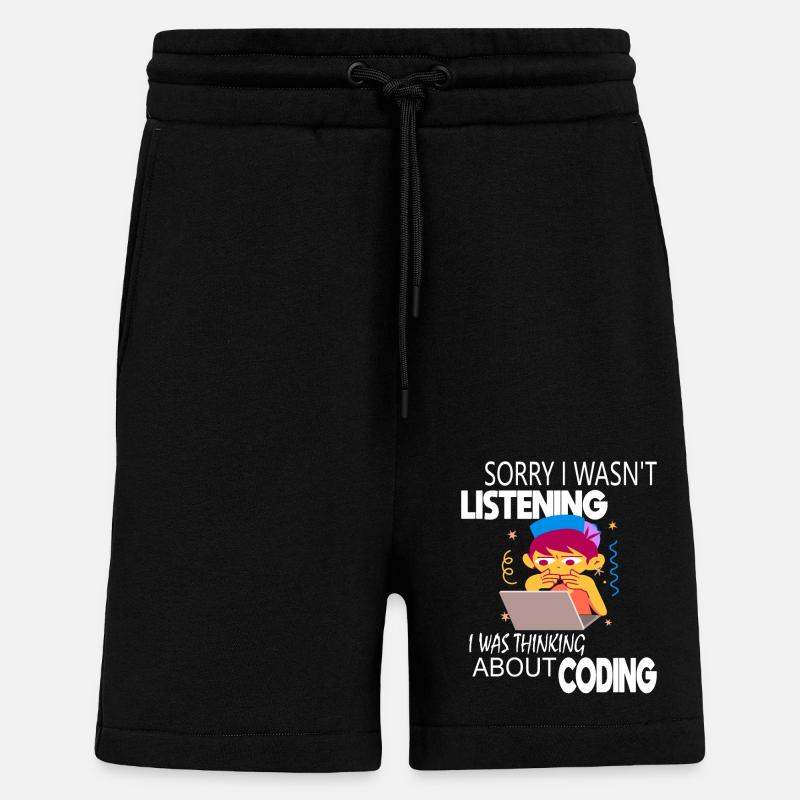 Programmeur codeur de codage - Short bio décontracté fabriqué en UE - SOLID BLACK