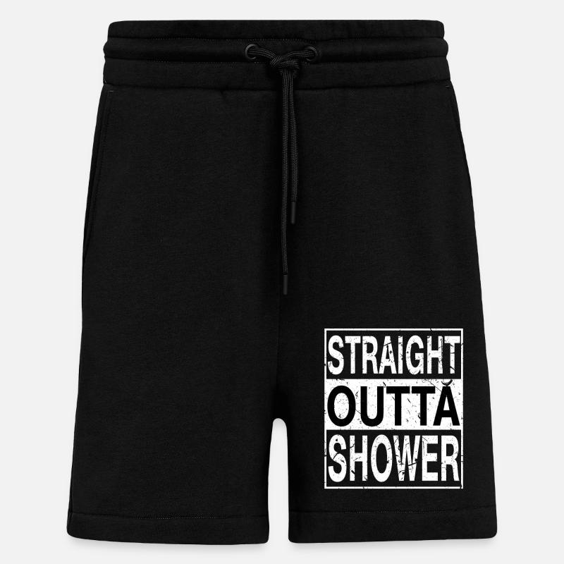 Straight outta Shower - Shorts - made by SPREAD - SOLID BLACK