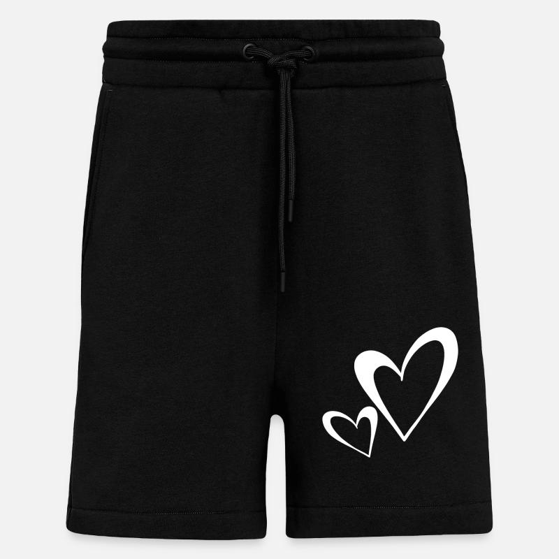 Cœur - Short bio décontracté fabriqué en UE - SOLID BLACK
