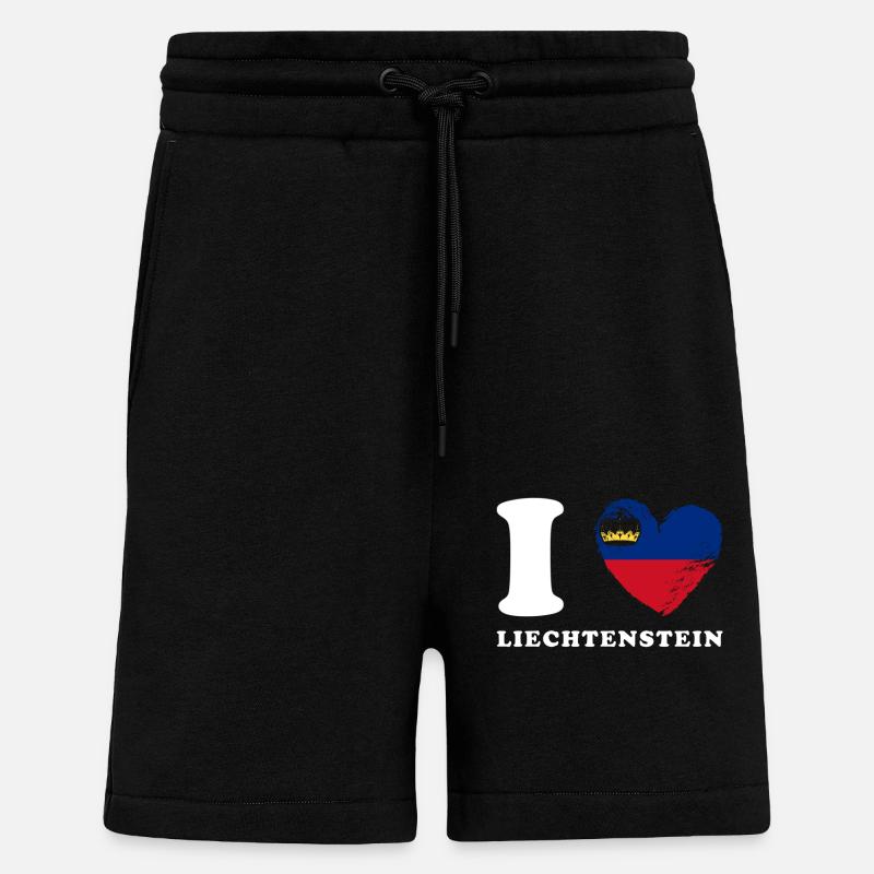 J’adore le Liechtenstein - Short bio décontracté fabriqué en UE - SOLID BLACK