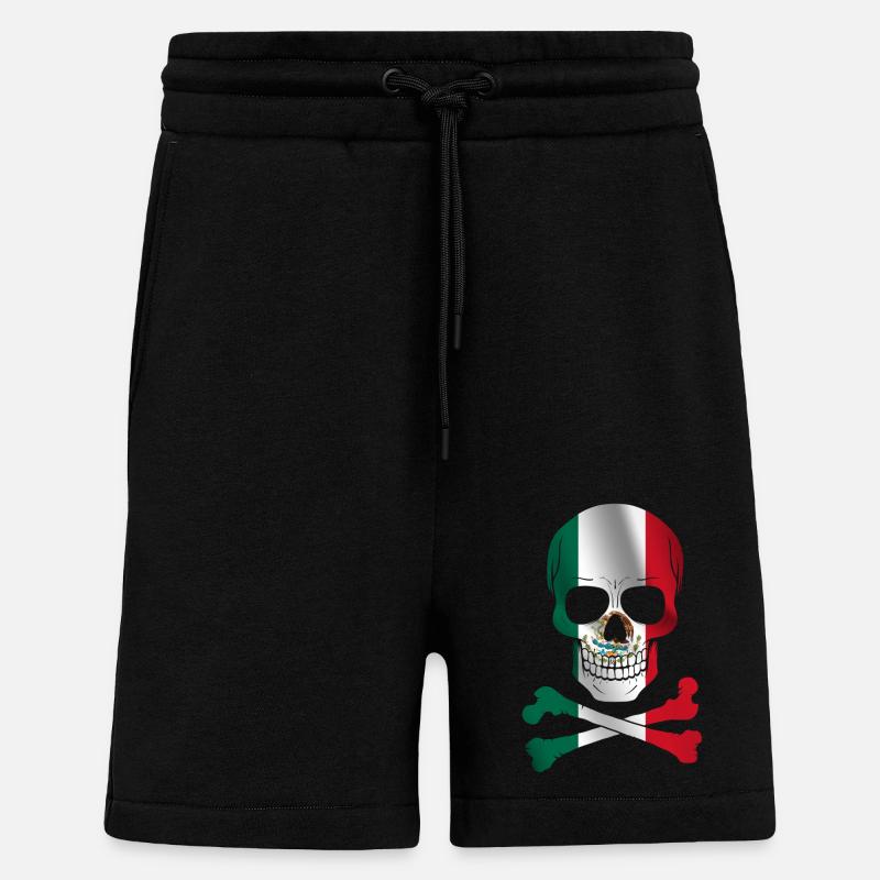 Drapeau du Mexique - Short bio décontracté fabriqué en UE - SOLID BLACK