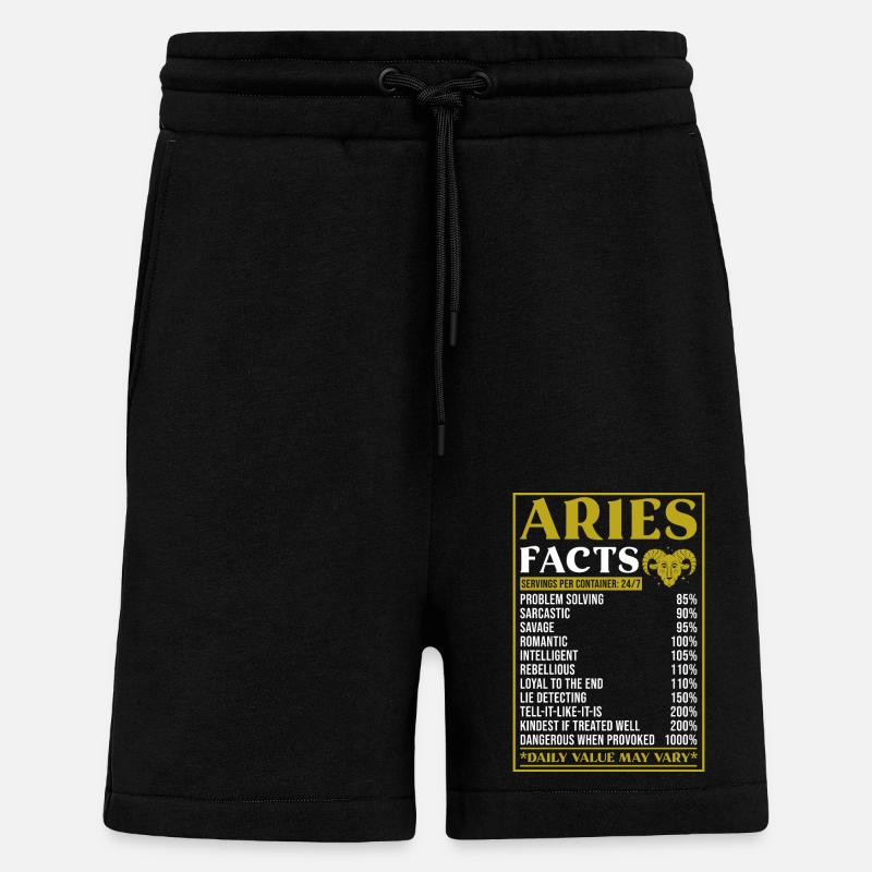 Widder Sternzeichen Geschenk Fakten - Shorts - made by SPREAD - SOLID BLACK