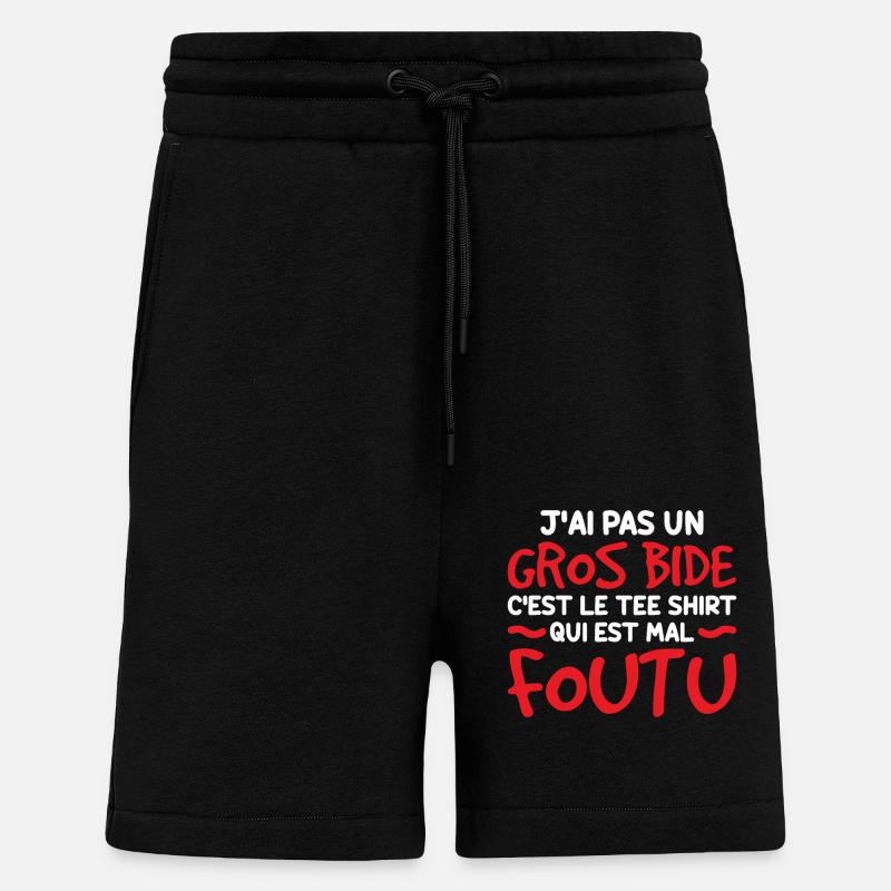 J'ai Pas Un Gros Bide - Short bio décontracté fabriqué en UE - SOLID BLACK