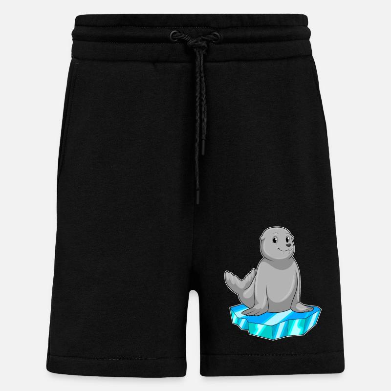 Seal with ice floe - Shorts - made by SPREAD - SOLID BLACK