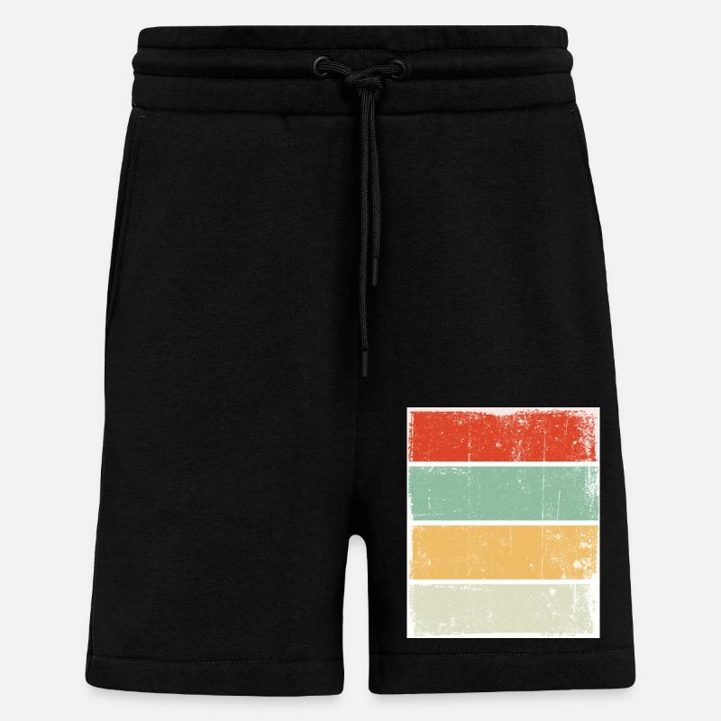 Rétro Arrière-plan Sunset Grunge - Short bio décontracté fabriqué en UE - SOLID BLACK