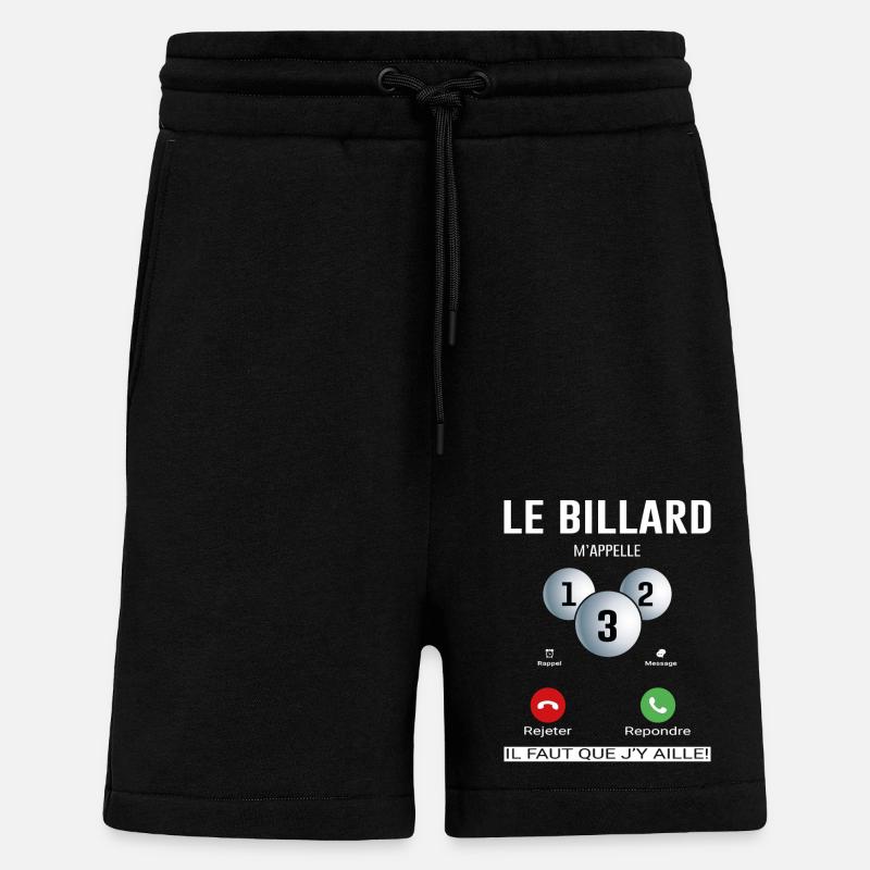 Le Billard M'appelle - Short bio décontracté fabriqué en UE - SOLID BLACK